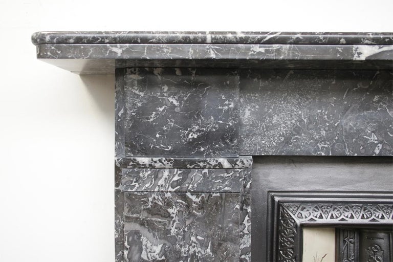 Reclaimed Late Victorian St Anne Marble Fireplace Surround For