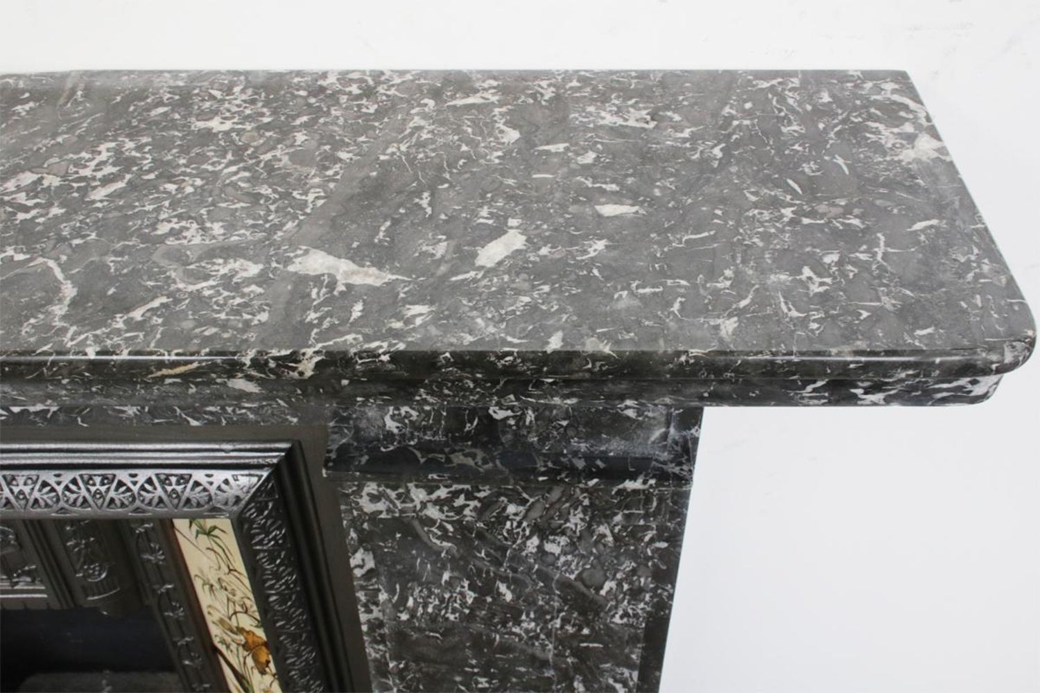 Reclaimed Late Victorian St Anne Marble Fireplace Surround For