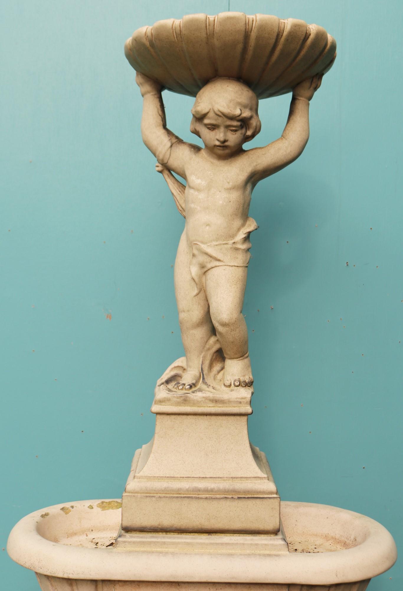 20th Century Reclaimed Leeds Fire Clay Company Birdbath
