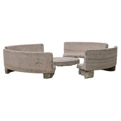 Reclaimed Limestone Bench Set with Table