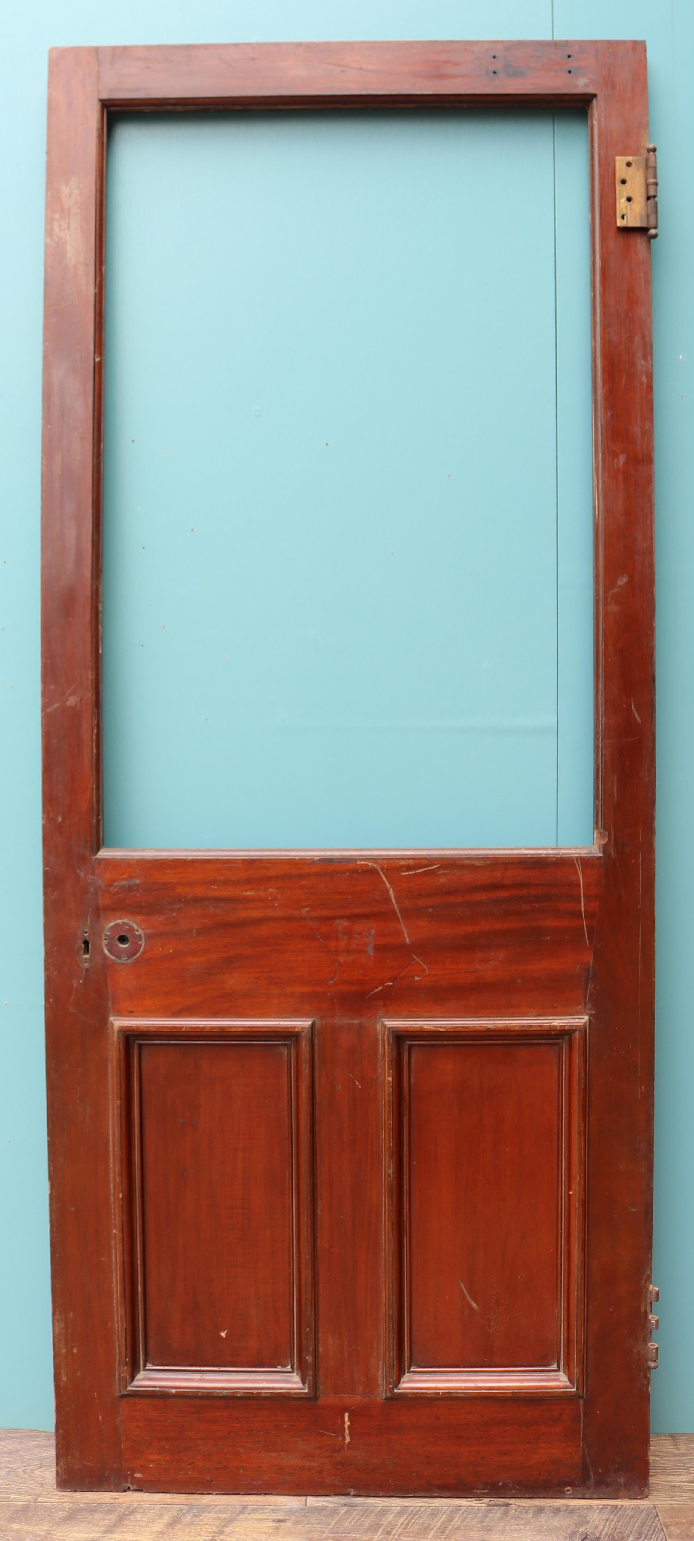 Reclaimed Mahogany Door In Fair Condition For Sale In Wormelow, Herefordshire