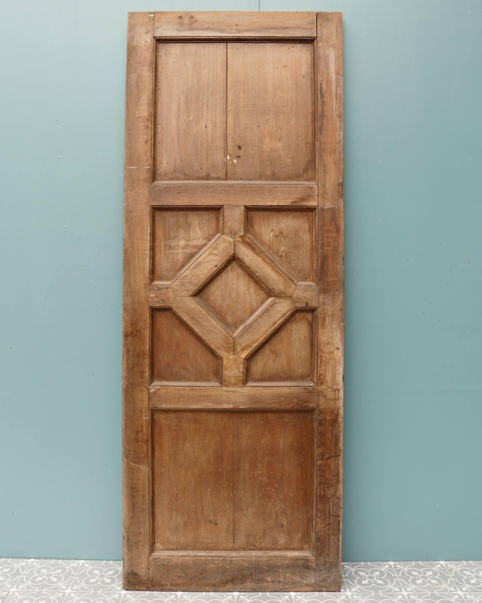 English Reclaimed Mahogany Geometric Internal Door For Sale