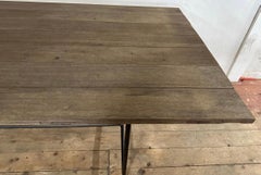 Reclaimed Mahogany Wood Top with Custom Metal Base