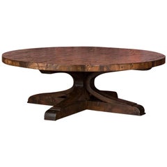 Reclaimed Maple Boxcar Wood Round Coffee Table