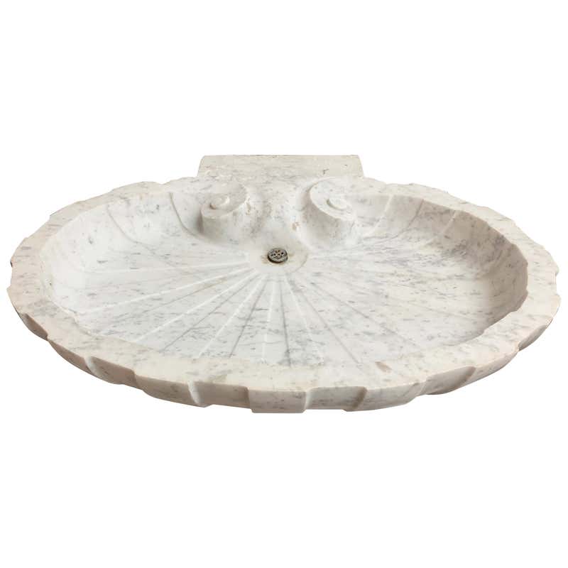 Reclaimed Marble Shell Sink at 1stDibs