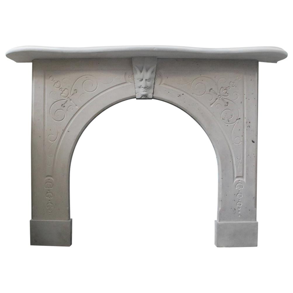 Reclaimed Mid-19th Century Stone Fireplace Surround