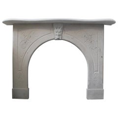 Antique Reclaimed Mid-19th Century Stone Fireplace Surround