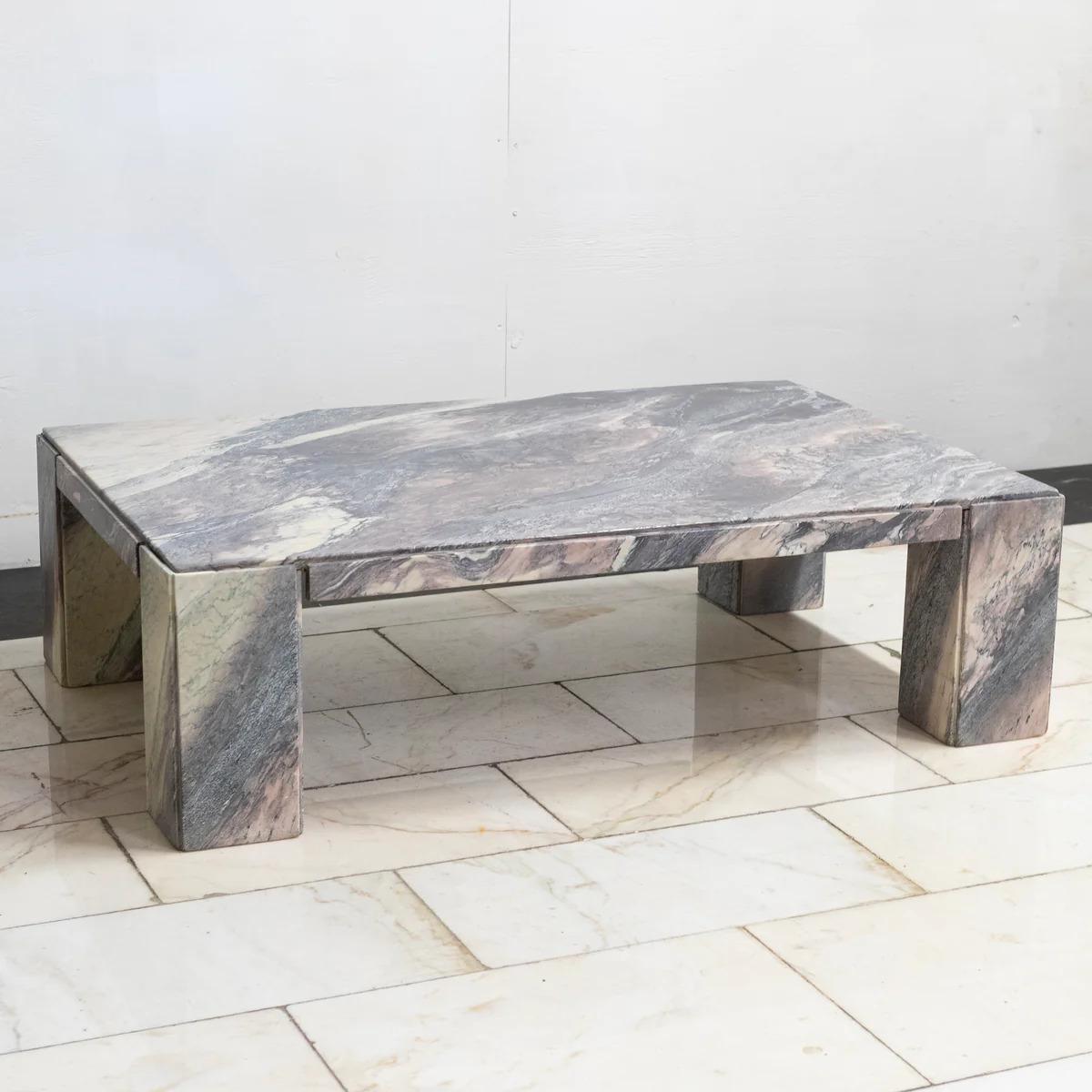Reclaimed Mid Century Sicilian Marble Coffee Table For Sale 1
