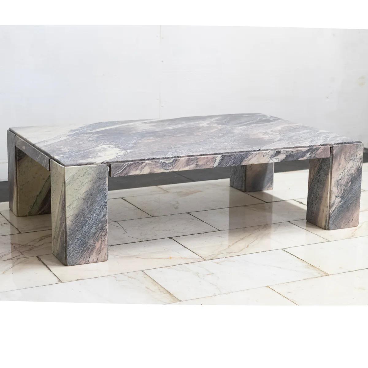 Reclaimed Mid Century Sicilian Marble Coffee Table For Sale 2