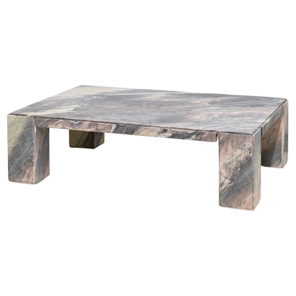 Reclaimed Mid Century Sicilian Marble Coffee Table For Sale