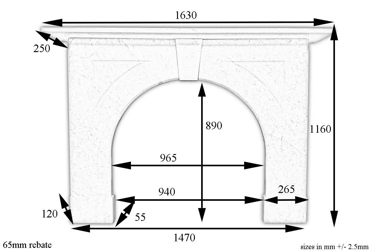 English Reclaimed Mid-Victorian Arched Carrara Marble Fireplace Surround