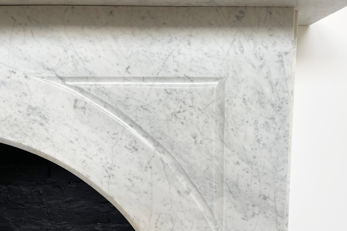 Reclaimed Mid-Victorian Arched Carrara Marble Fireplace Surround 2