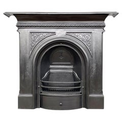 Antique Reclaimed Mid Victorian Cast Iron Arched Combination Fireplace