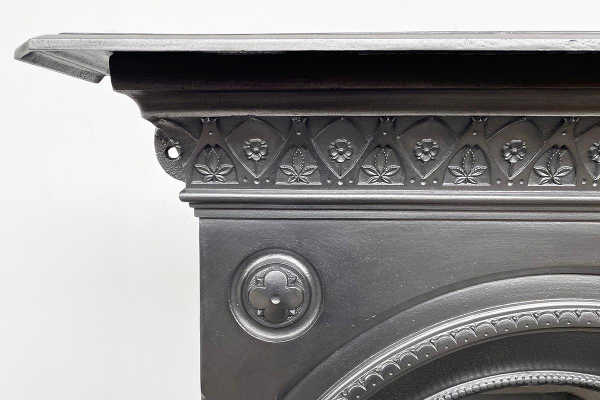 English Reclaimed Mid-Victorian Cast Iron Combination Fireplace