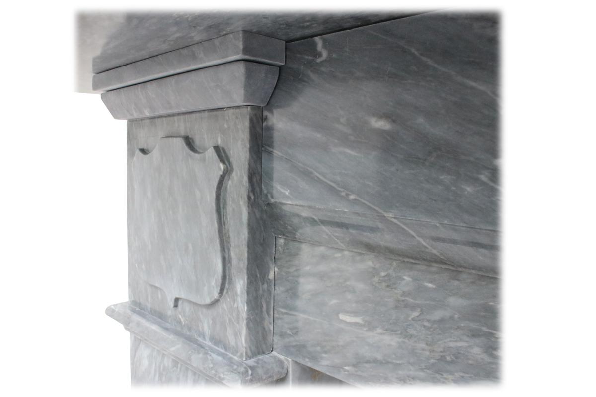 English Reclaimed Mid Victorian Grey Bardiglio Marble Fireplace Surround