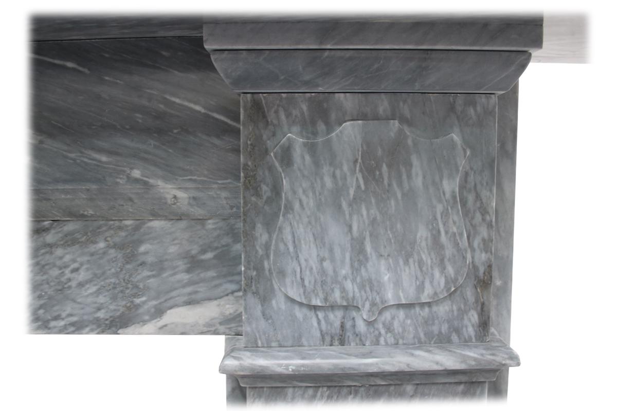 19th Century Reclaimed Mid Victorian Grey Bardiglio Marble Fireplace Surround