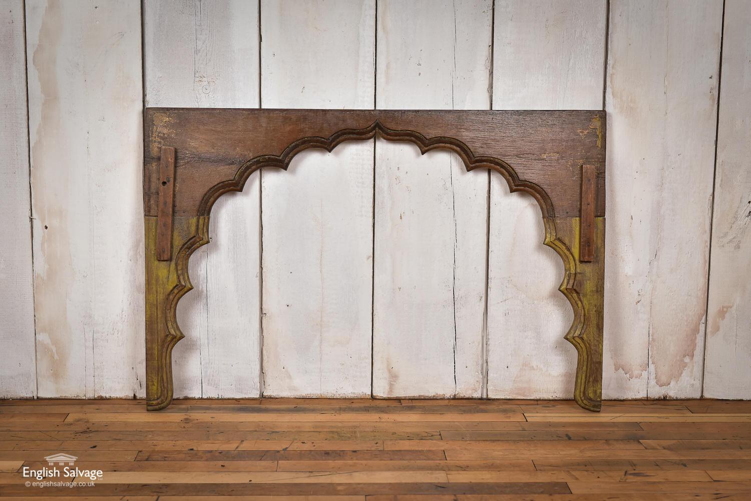 Hardwood Reclaimed Mihrab Arches with Flower Motif, 20th Century For Sale