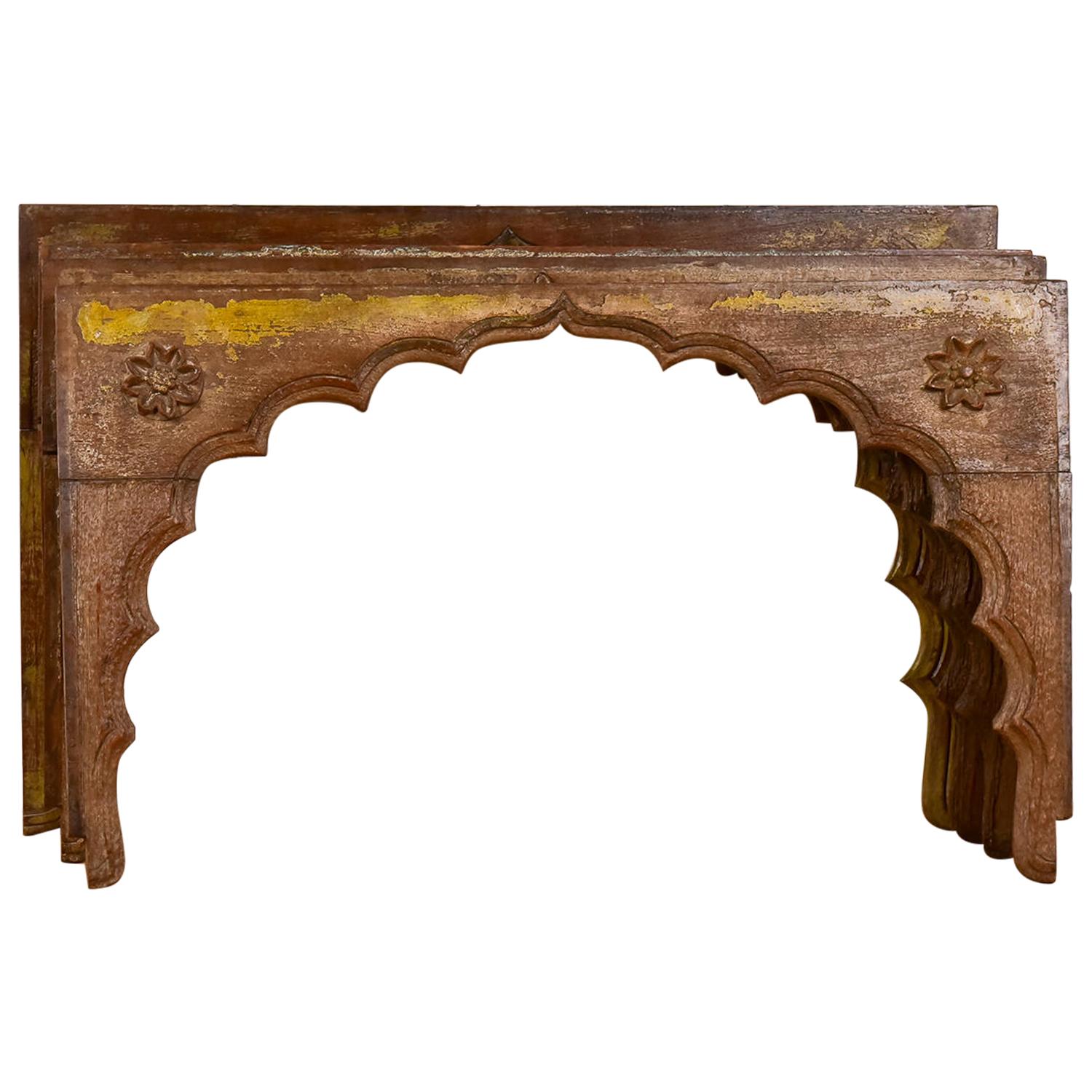 Reclaimed Mihrab Arches with Flower Motif, 20th Century For Sale
