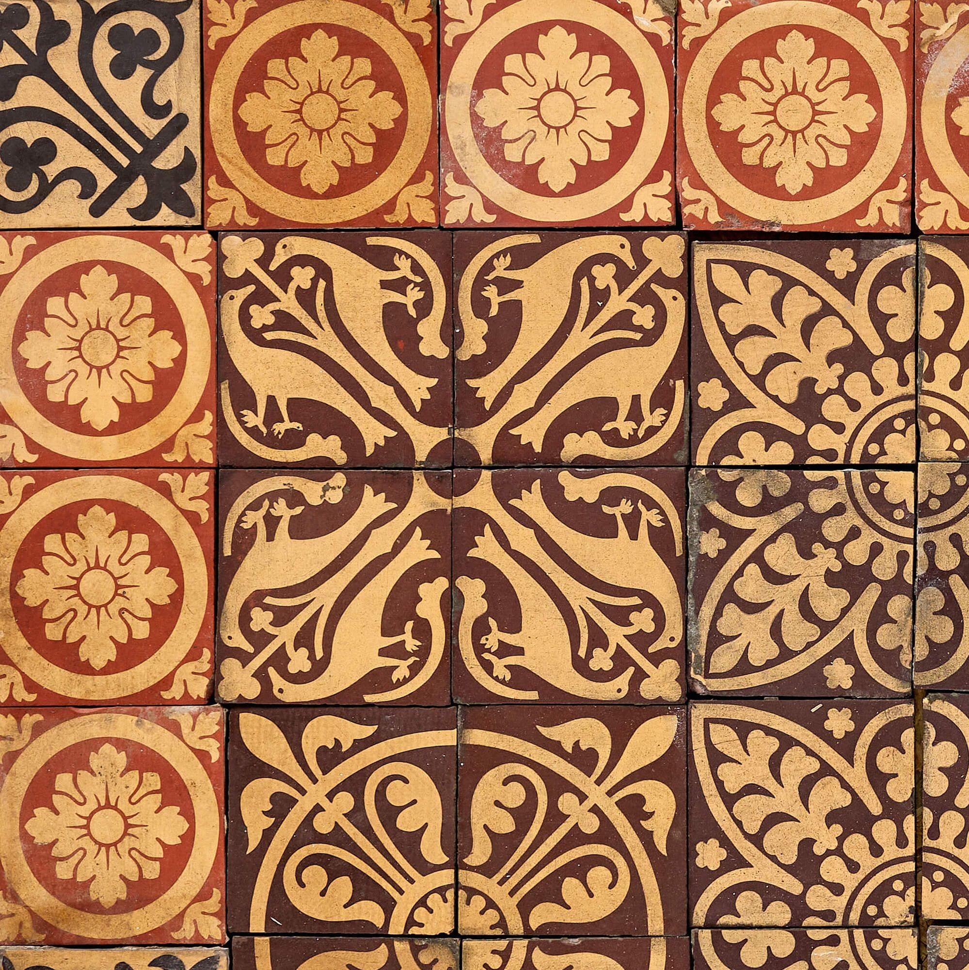English Reclaimed Minton Tile Splashback For Sale