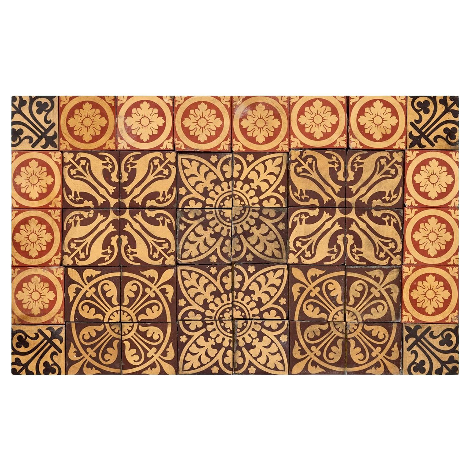 Reclaimed Minton Tile Splashback