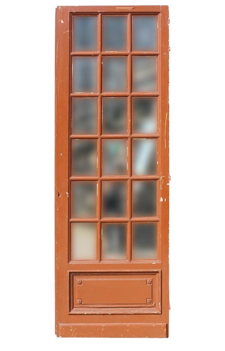 Pine Reclaimed Mirror Glazed Door For Sale