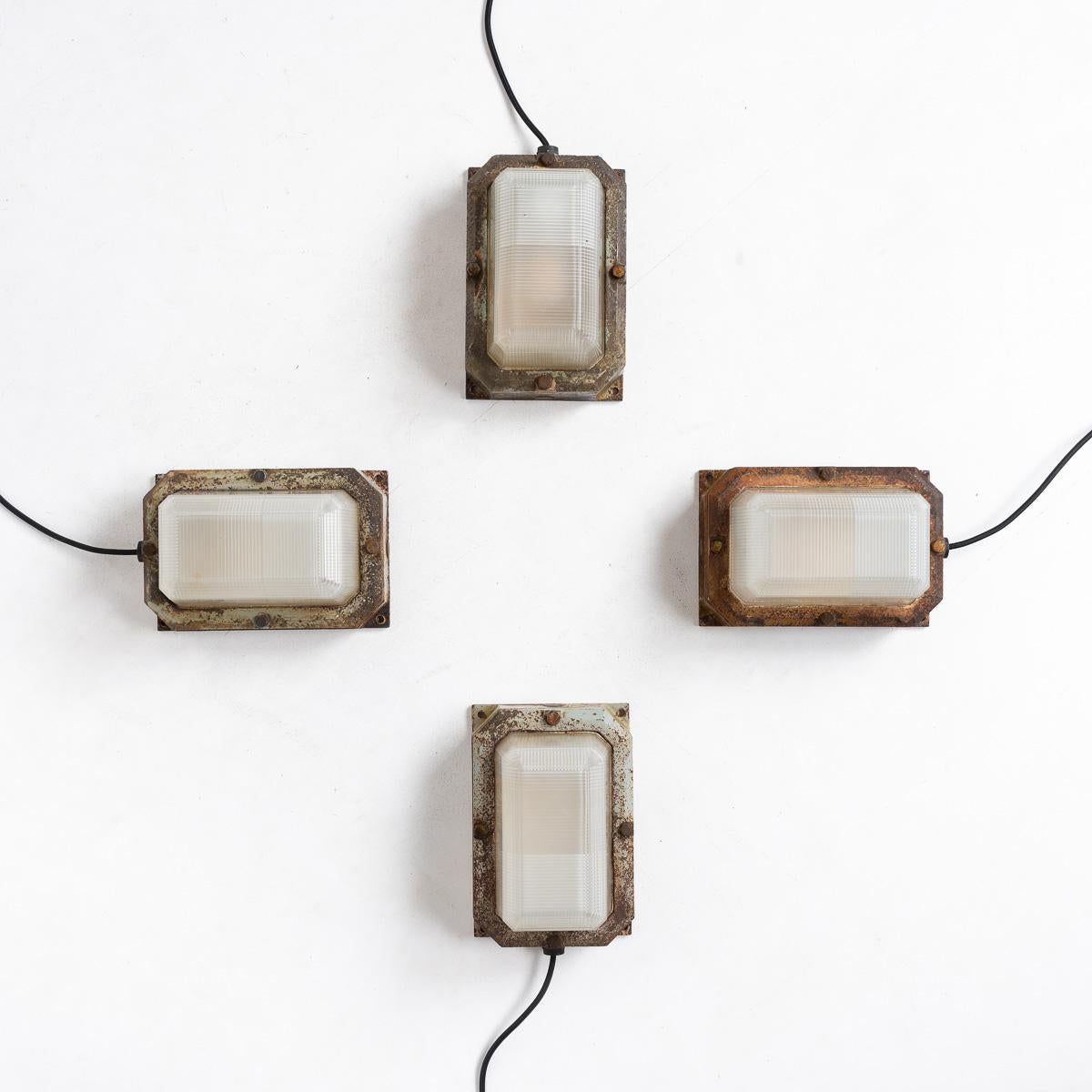 Reclaimed Heavy Industrial Flameproof Bulkhead Light Fittings By Holophane

4 Available at the time of listing

Priced Individually

Small and robust bulkhead lights removed from a military complex in Scotland.

The stunning Art Deco inspired lights