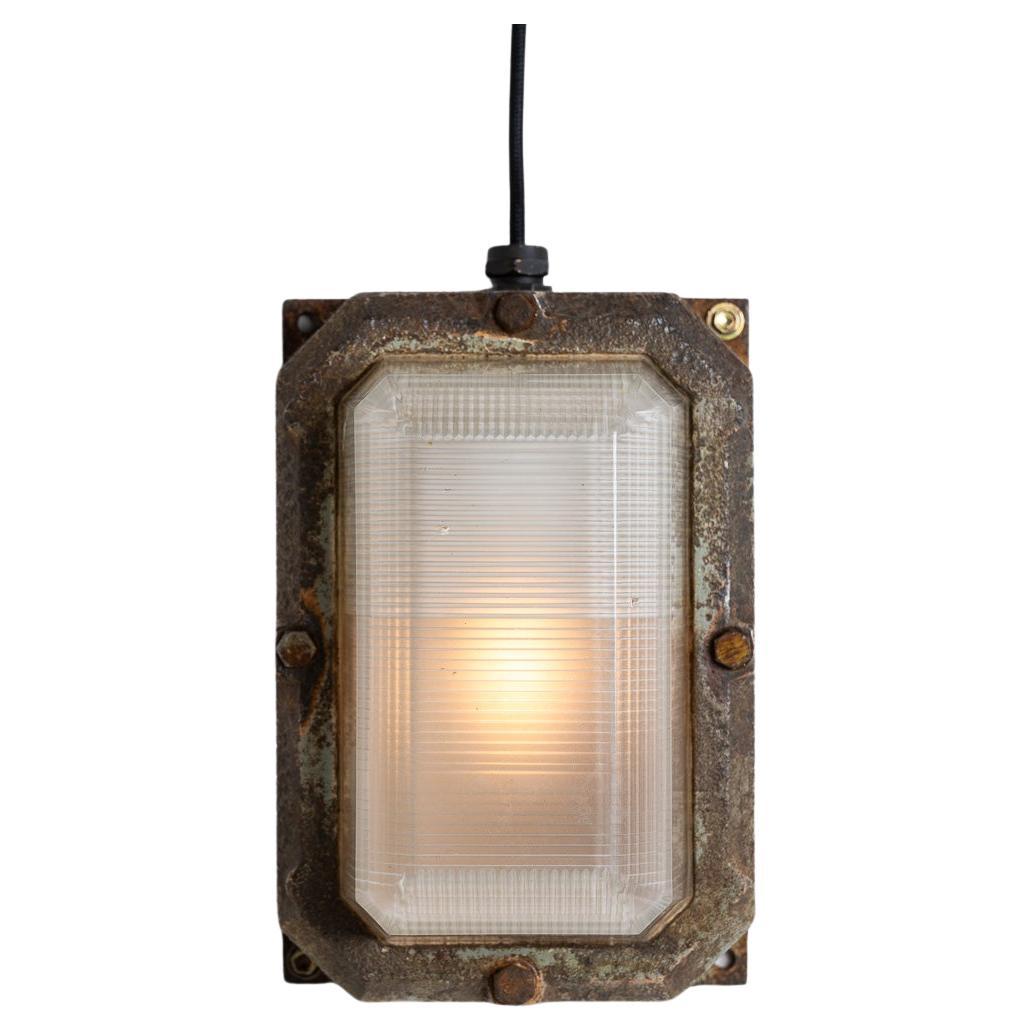 Reclaimed MOD Cast Iron 
Prismatic Glass Bulkhead Wall Lights by Holophane