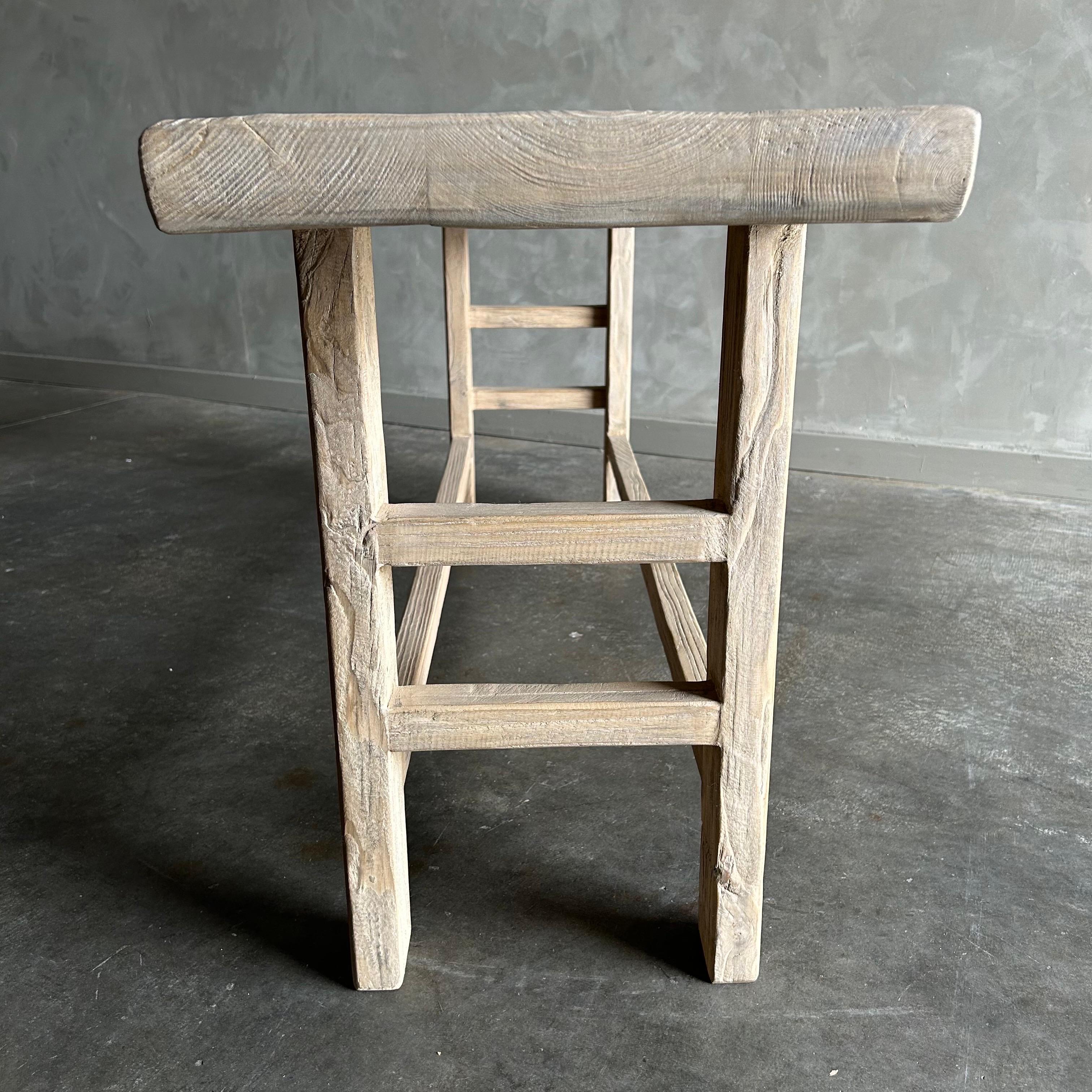 Reclaimed Natural Elm Wood Sofa Table 74