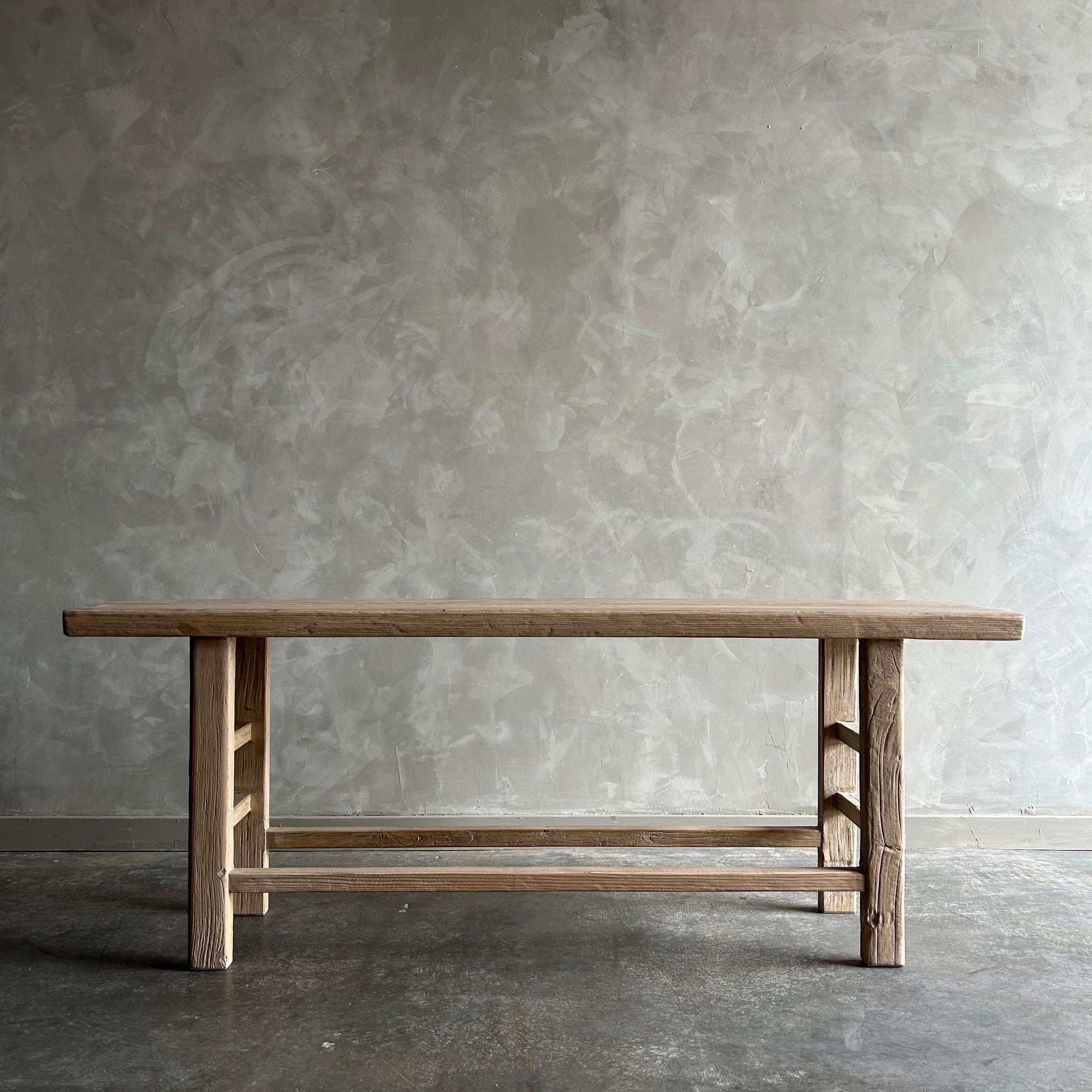 Reclaimed Natural Elm Wood Sofa Table 74