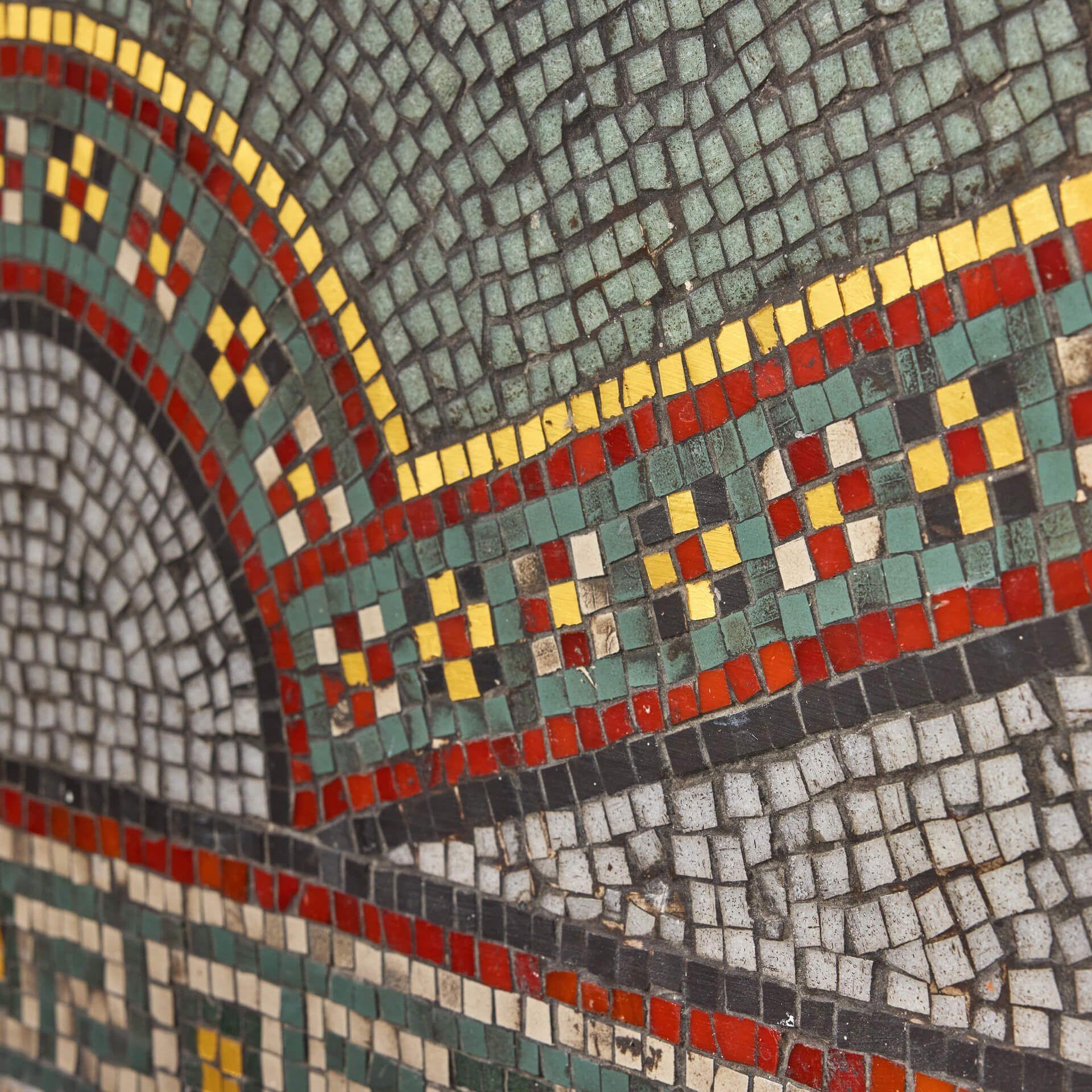 Metal Reclaimed Neoclassical Mosaic Panel For Sale
