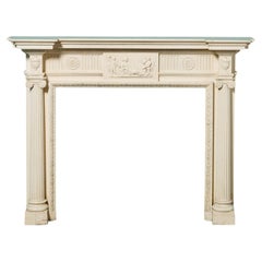 Reclaimed Neoclassical Style English White Painted Fire Surround
