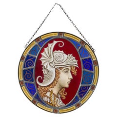 Reclaimed Neoclassical Style Stained Glass Roundel