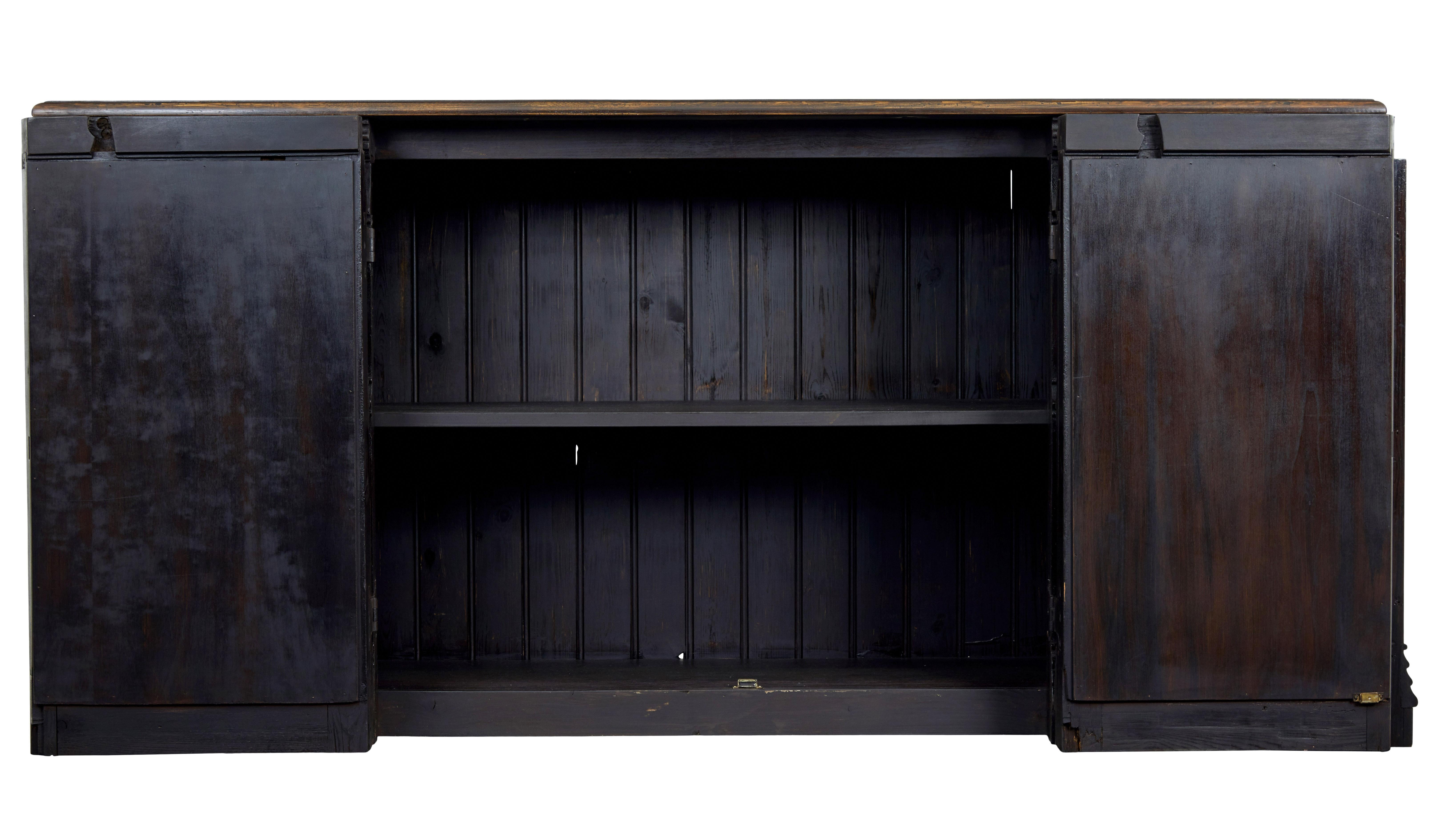 Gothic Revival Reclaimed oak and pine Gothic buffet sideboard