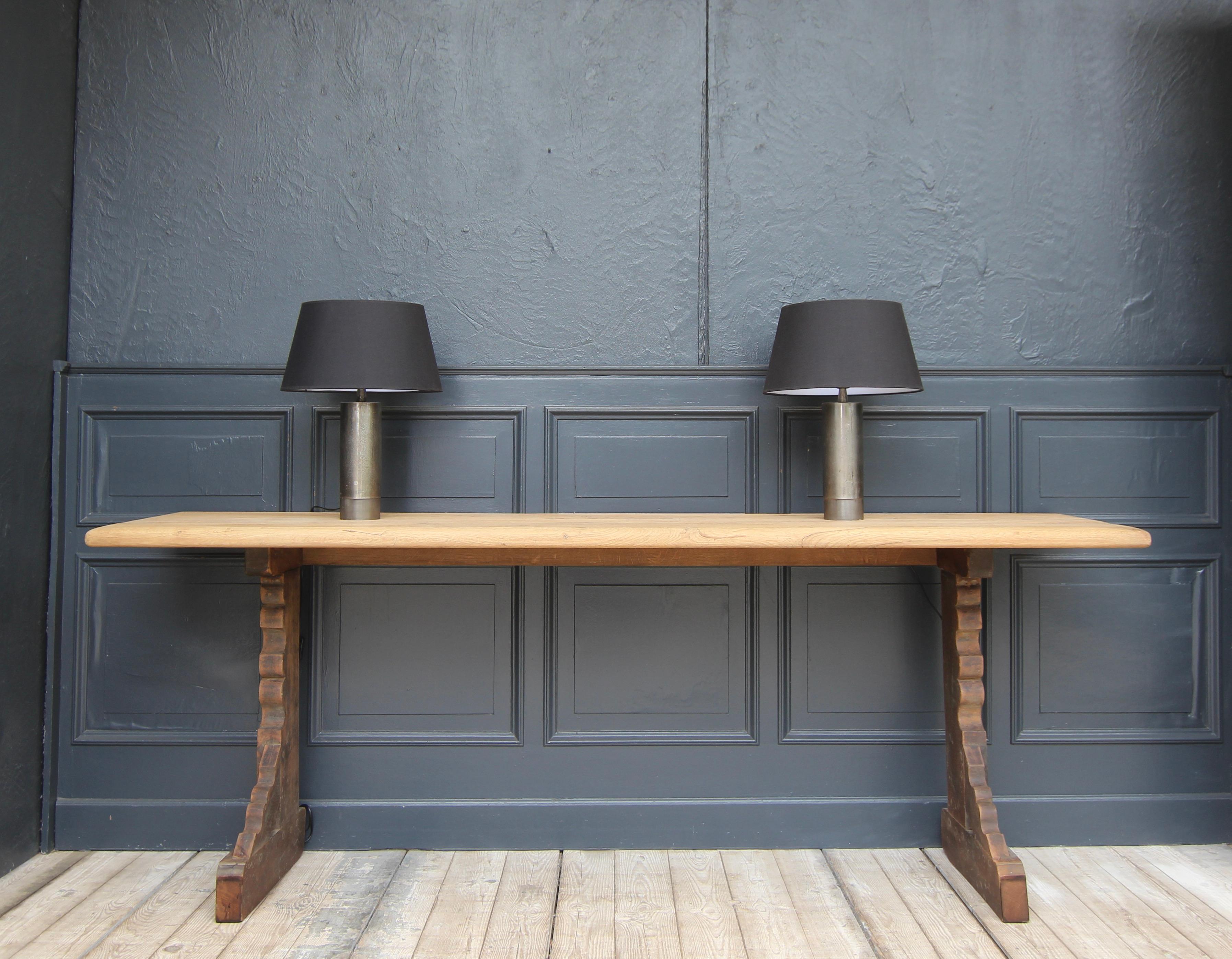 German Reclaimed Oak Console Table