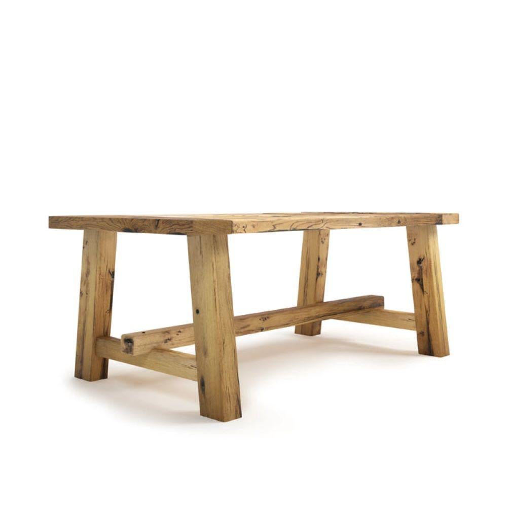 Country Reclaimed Oak Dining Table For Sale