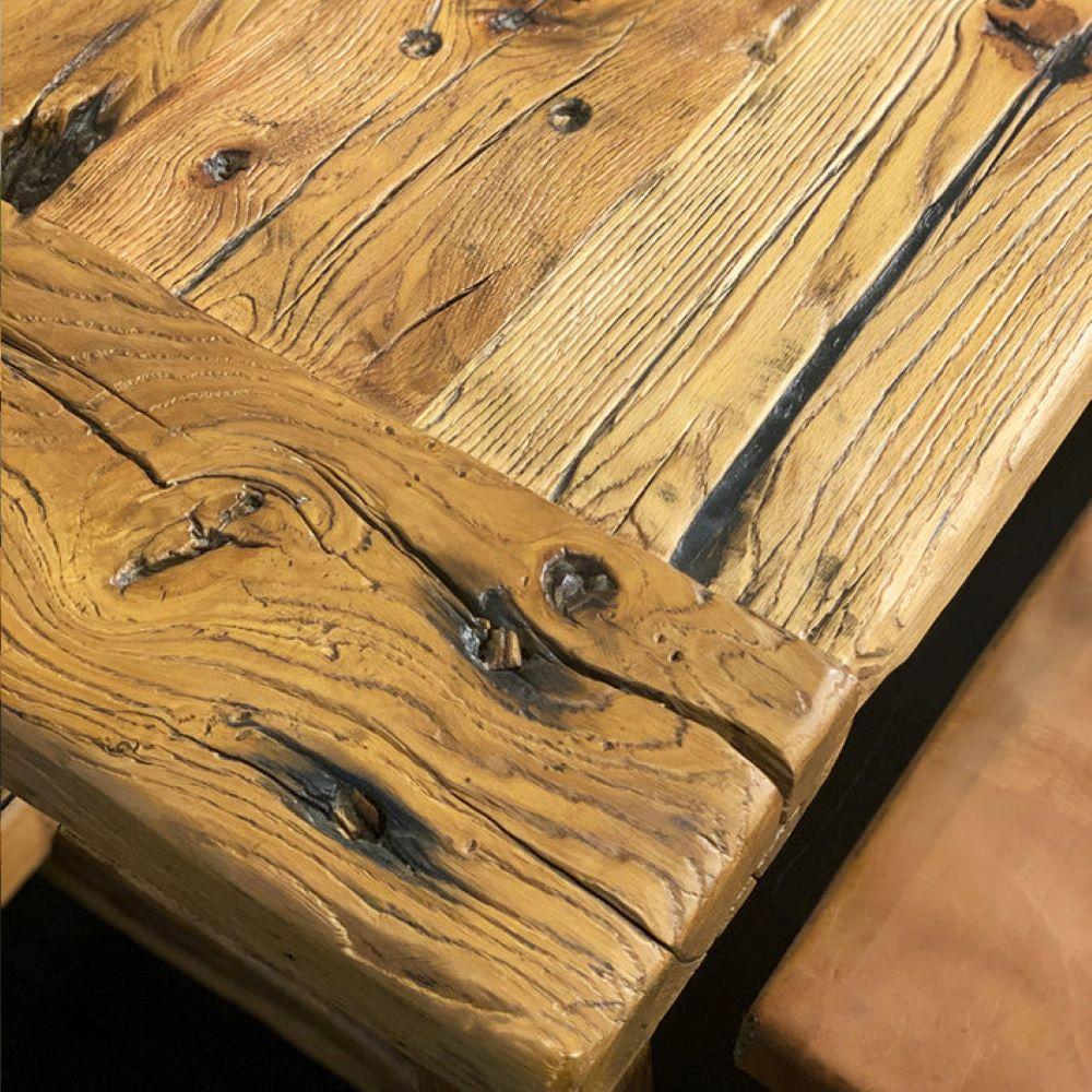 Contemporary Reclaimed Oak Dining Table For Sale