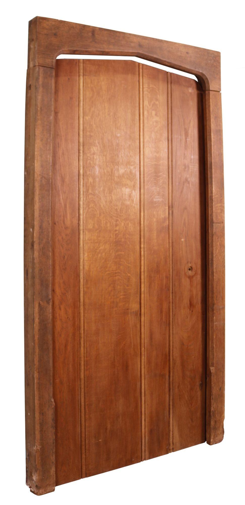 20th Century Reclaimed Oak Door with Frame For Sale