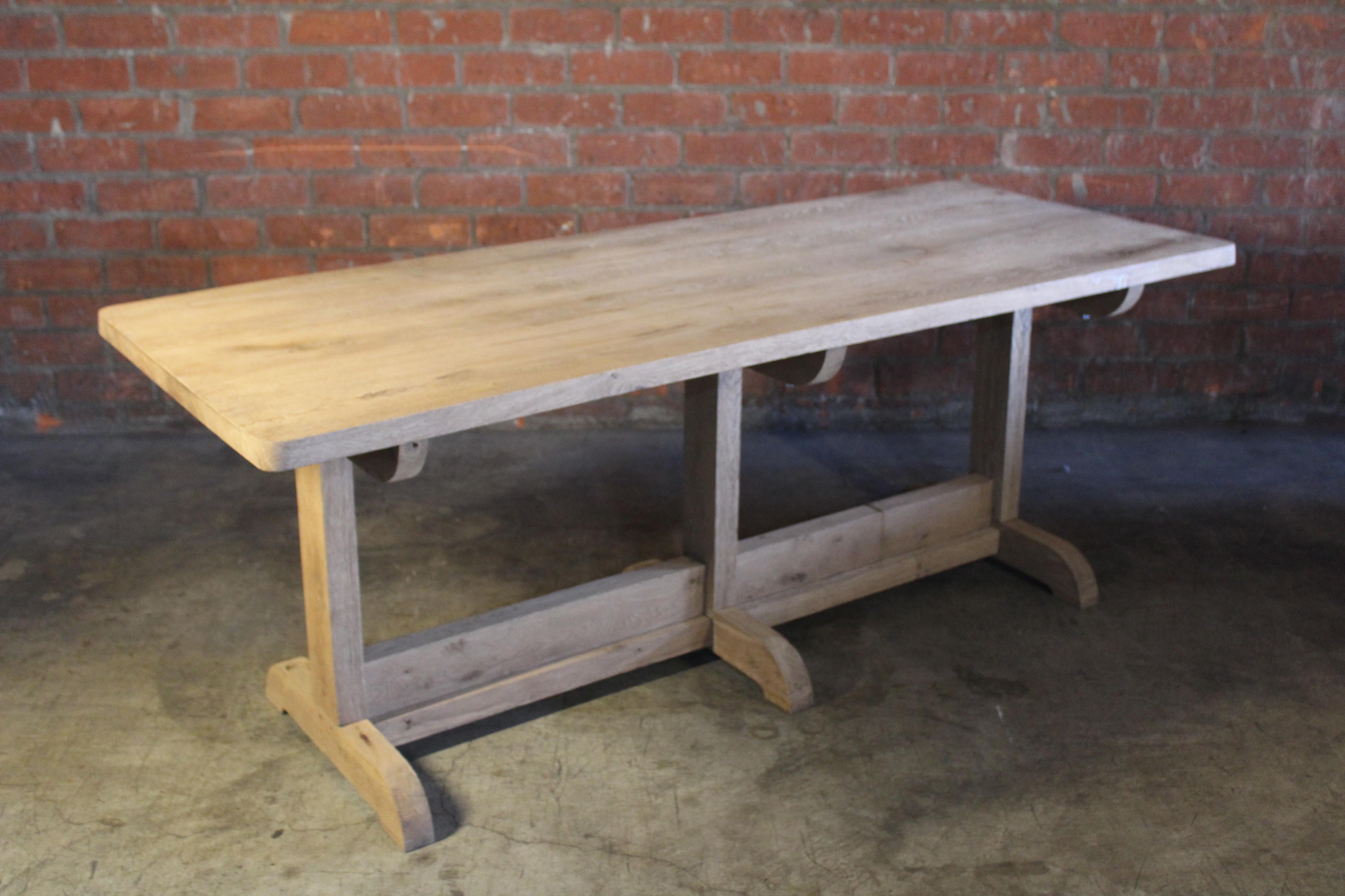 Rustic Reclaimed Oak French Console or Dining Table, 1960s