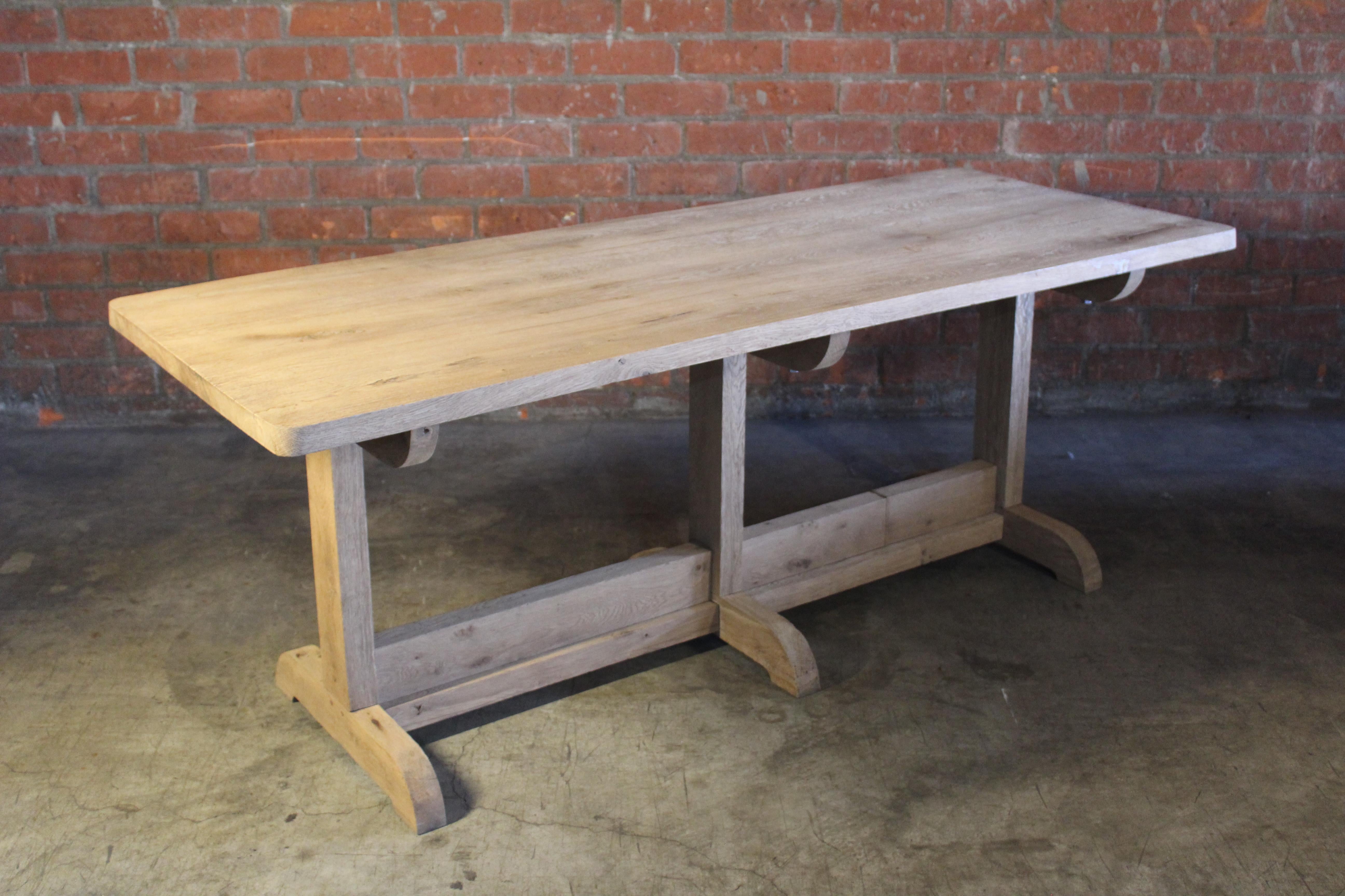 Reclaimed Oak French Console or Dining Table, 1960s In Good Condition In Los Angeles, CA