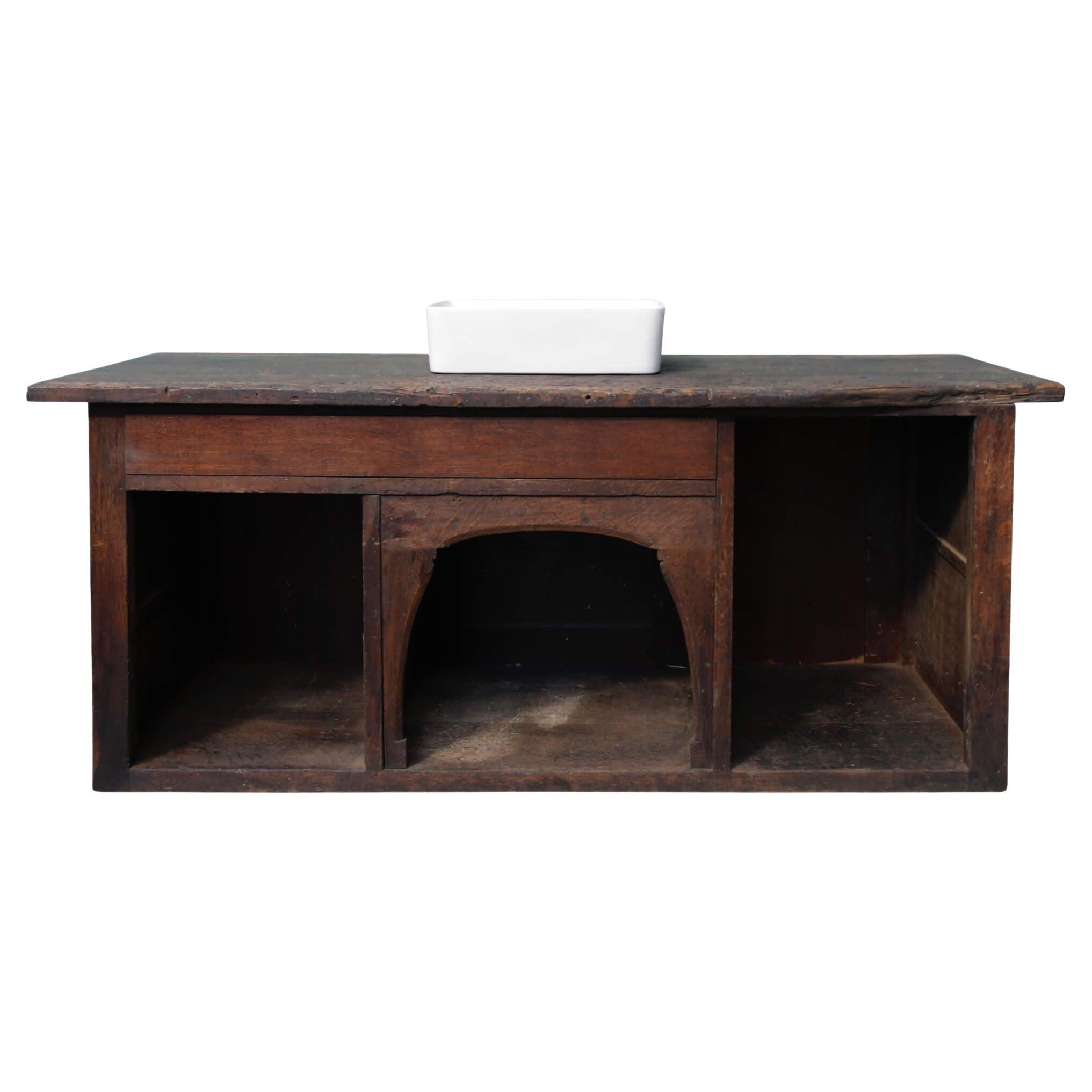 Reclaimed Oak Unit with Utility Basin For Sale