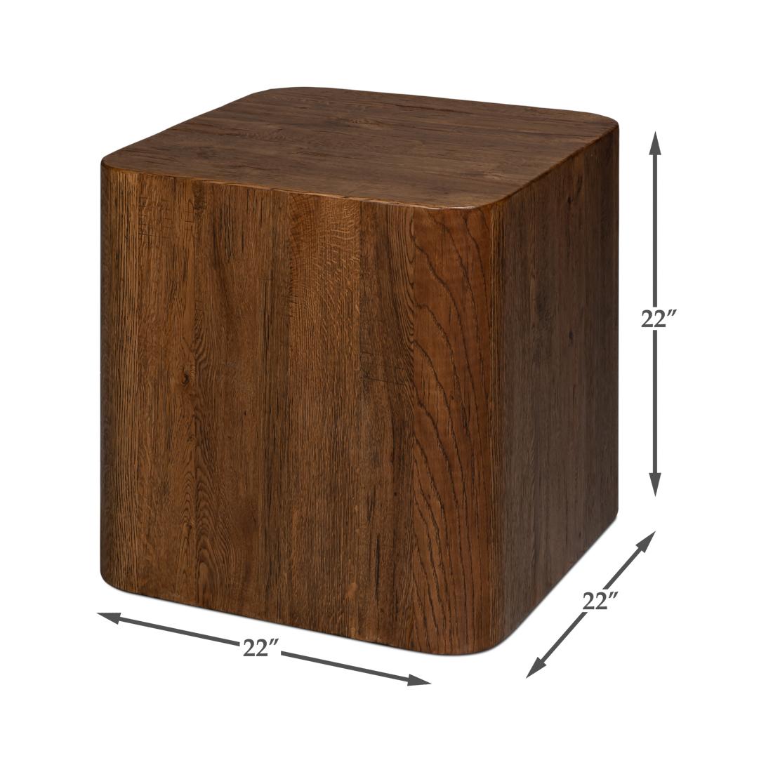 Mesa cúbica de madera de roble recuperada en venta 4