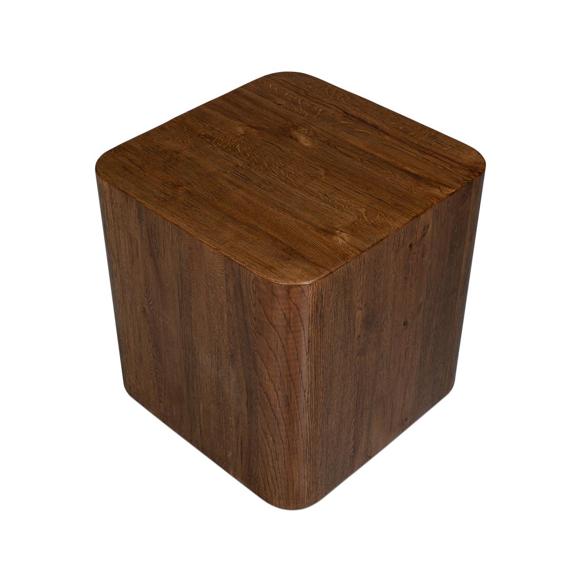 Mesa cúbica de madera de roble recuperada Asiático en venta