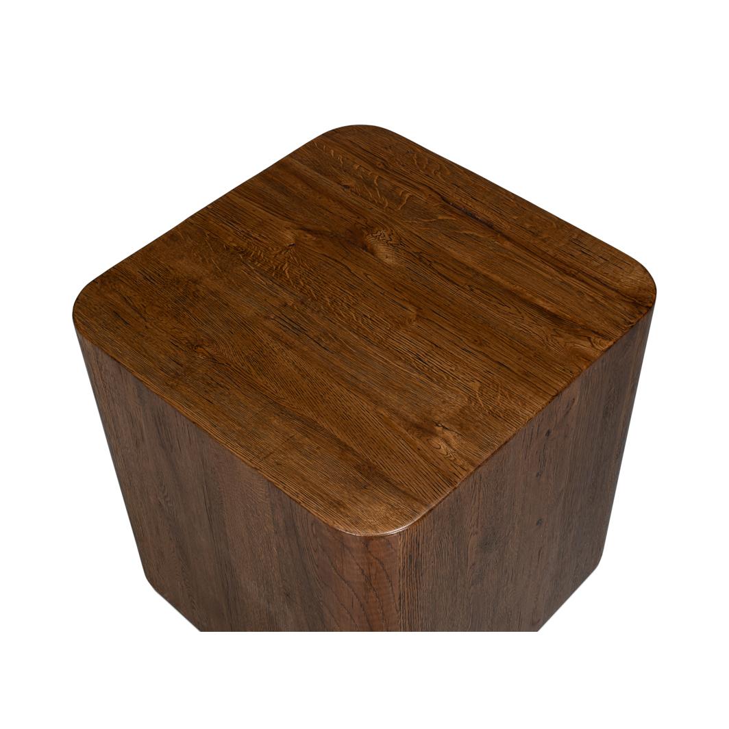 Mesa cúbica de madera de roble recuperada en Nuevo estado para la venta en Westwood, NJ