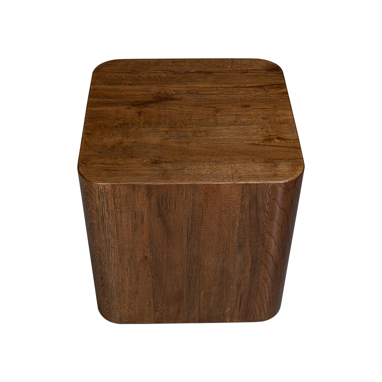 Mesa cúbica de madera de roble recuperada Siglo XXI y contemporáneo en venta