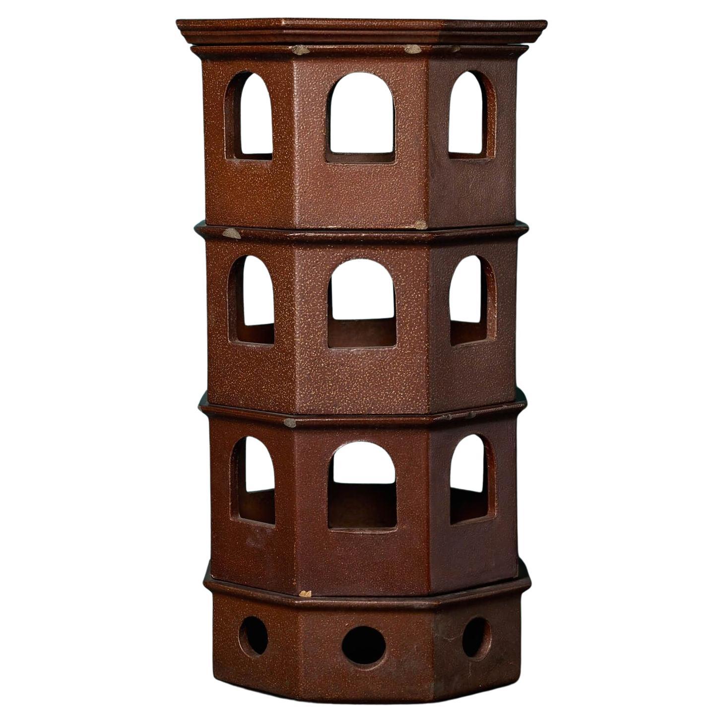 Jardinera octogonal de gres recuperado de Errington Reay & Co en venta