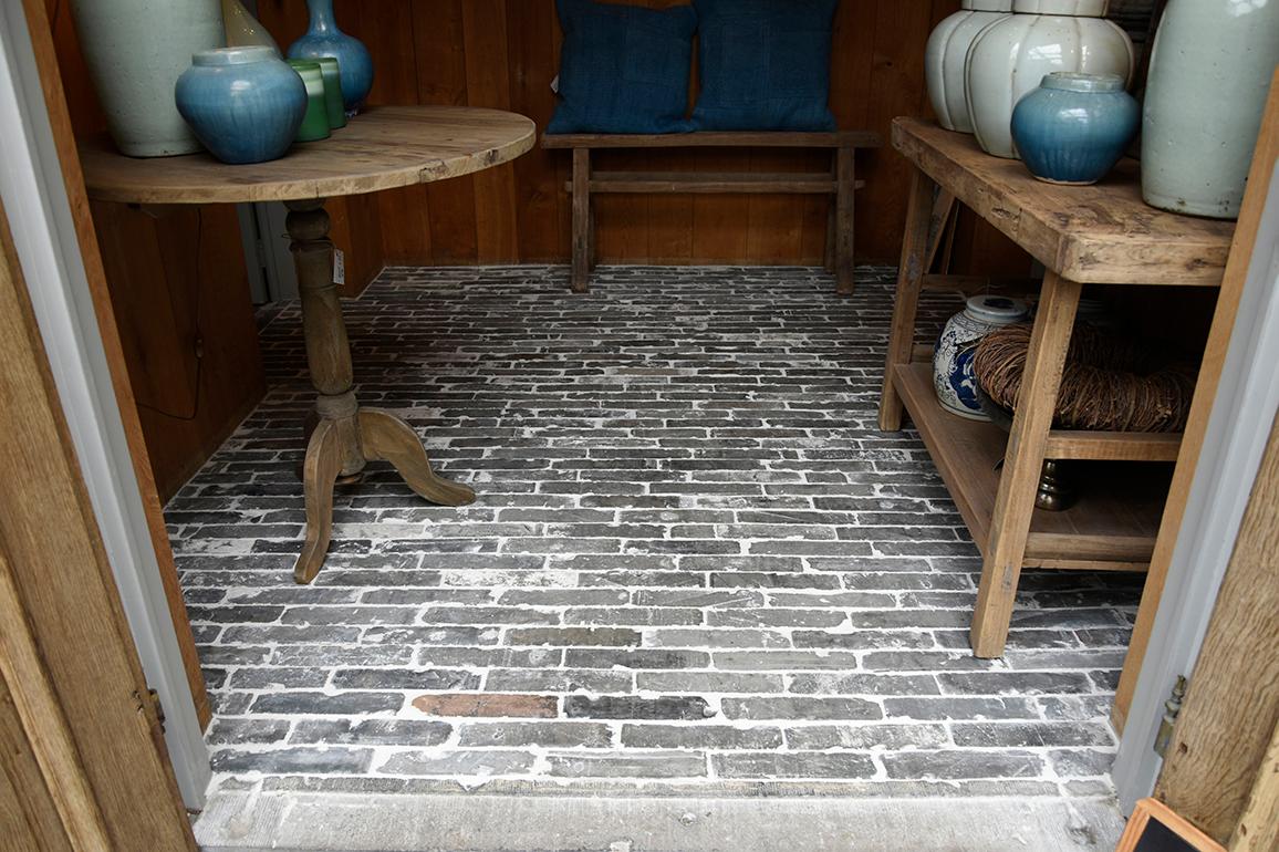 reclaimed blue bricks