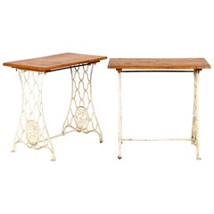 Reclaimed Painted Metal Singer Tables, 20th Century