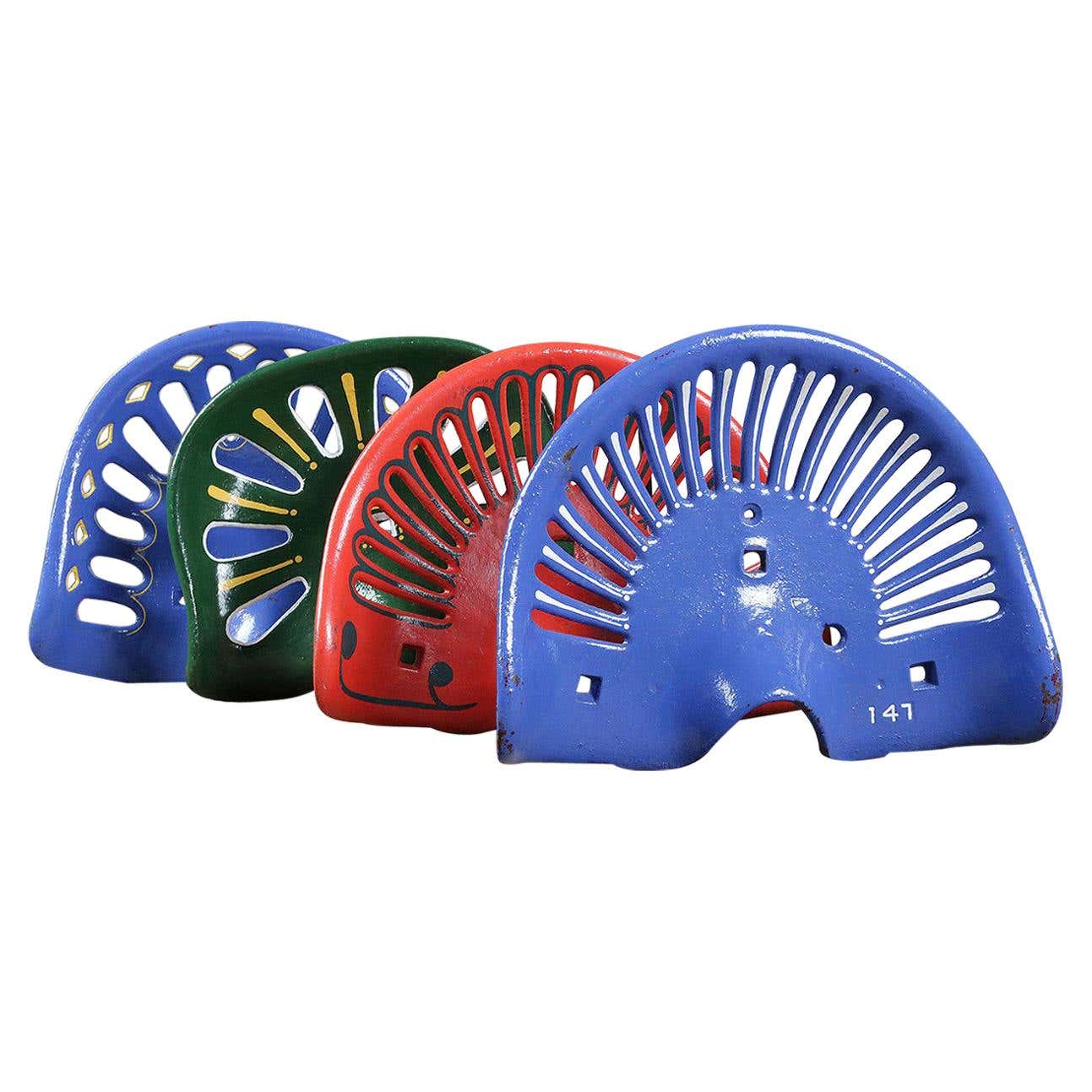 Reclaimed Painted Original Tractor Seats, 20th Century For Sale at 1stDibs