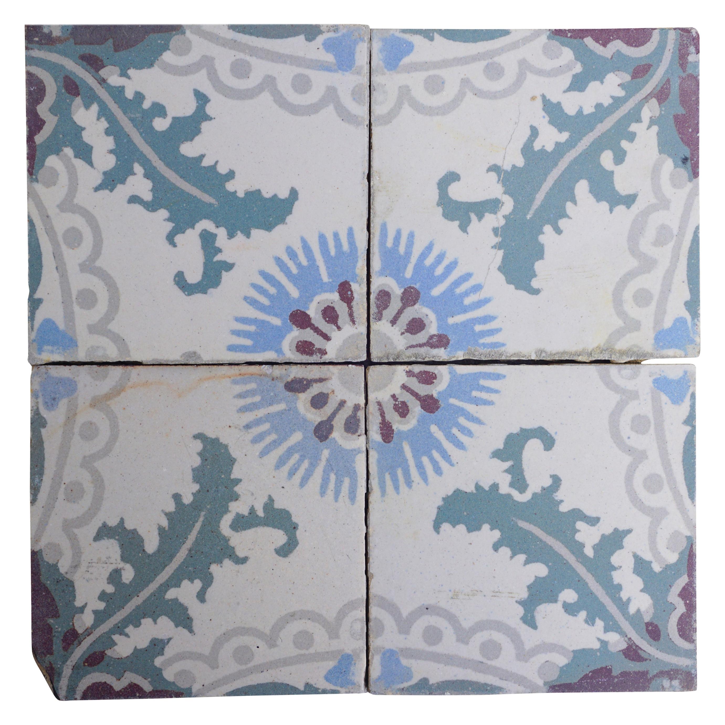 Reclaimed Painted Tiles from France