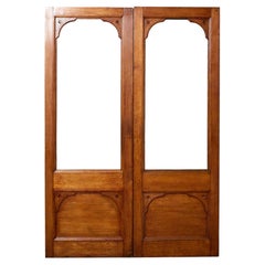 Reclaimed Pair of Edwardian Oak Doors For Glazing